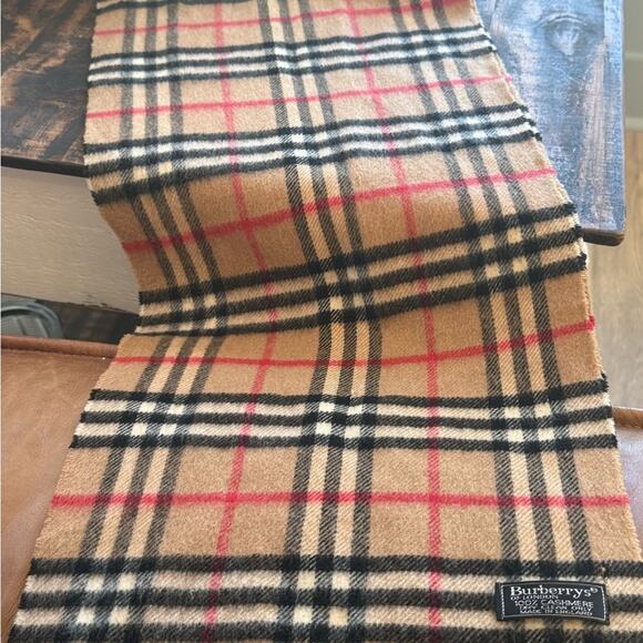 Burberry Tan and Black 100% Cashmere Plaid Scarf - Picture 3 of 5